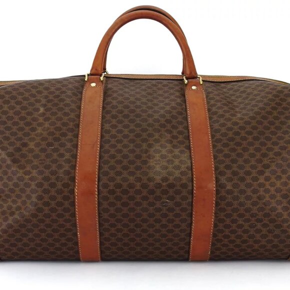 CELINE Boston bag macadam PVC ?~ leather Authentic - Picture 2 of 9